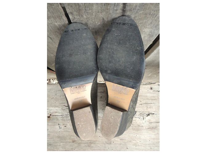 Maison Martin Margiela MM6 Maison Margiela Stivaletti in Pelle Metallizzata Oro e Nera Nero D'oro - vista 6