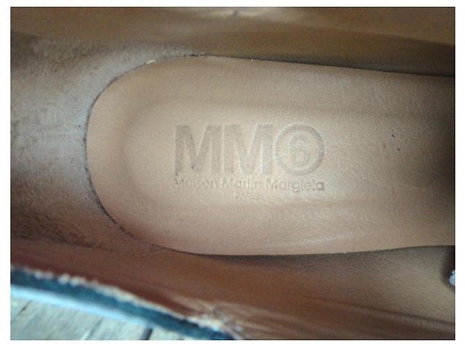 Maison Martin Margiela MM6 Maison Margiela Stivaletti in Pelle Metallizzata Oro e Nera Nero D'oro - vista 7