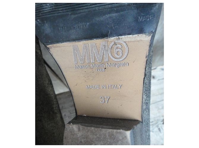 Maison Martin Margiela MM6 Maison Margiela Stivaletti in Pelle Metallizzata Oro e Nera Nero D'oro - vista 8
