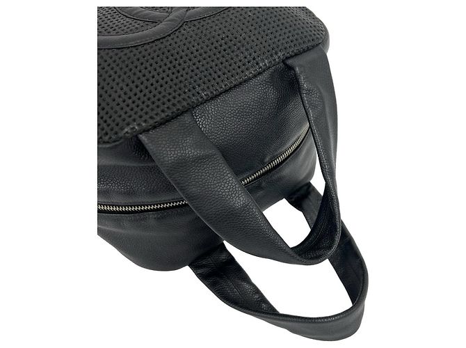 Sac à main en cuir CHANEL Coco Mark Noir - vue 4