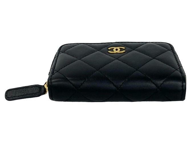 Monedero de piel de cordero Chanel Negro - vista 6