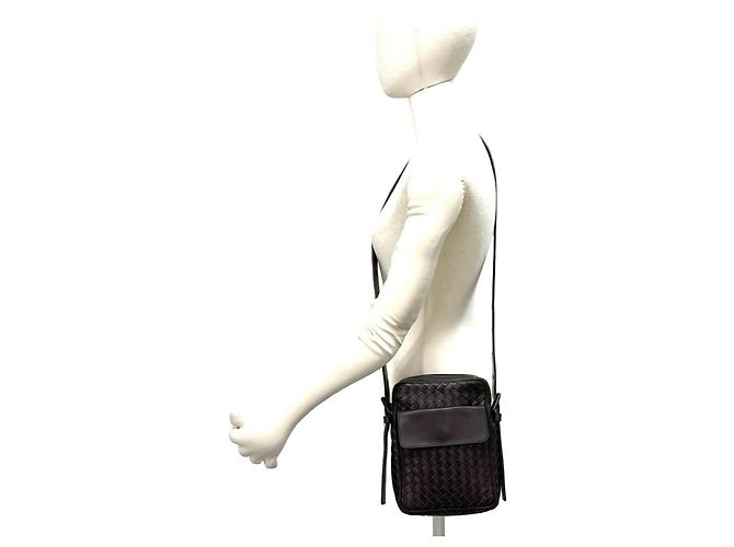 Mini borsa a tracolla in pelle Intrecciato Bottega Veneta Marrone - vista 2