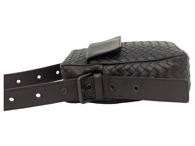 Mini borsa a tracolla in pelle Intrecciato Bottega Veneta Marrone - vista 5
