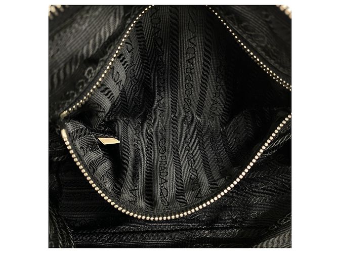 Sac à main Prada avec logo triangle Noir - vue 10