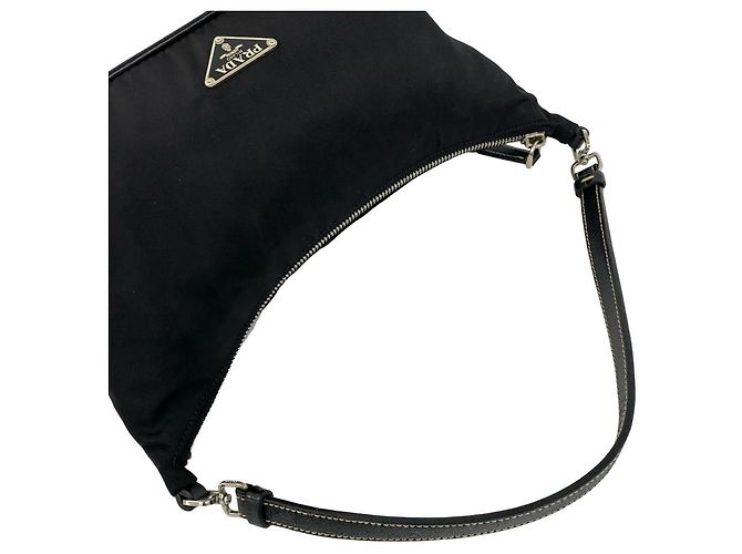 Sac à main Prada avec logo triangle Noir - vue 3