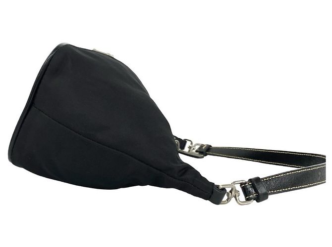 Sac à main Prada avec logo triangle Noir - vue 6
