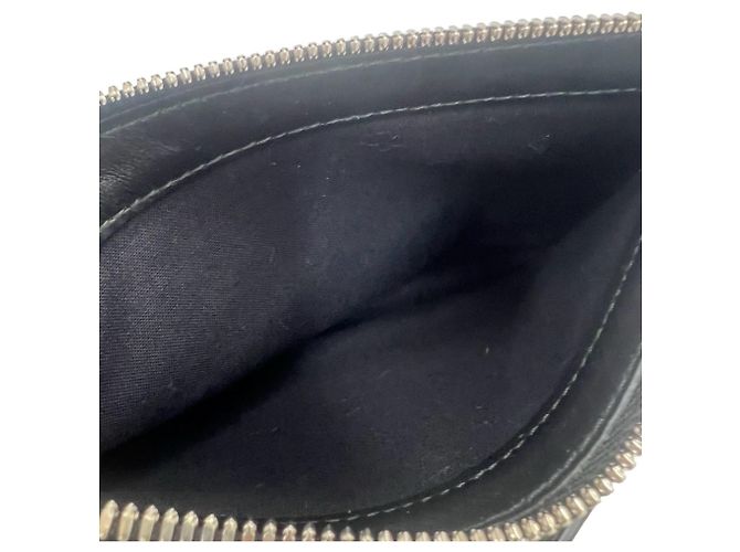 Borsa Tote Balenciaga Cabas in tela e pelle blu navy Nero Bianco - vista 10