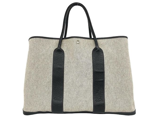 Hermès Borsa Hermes Garden Party GM Marrone Nero - vista 3