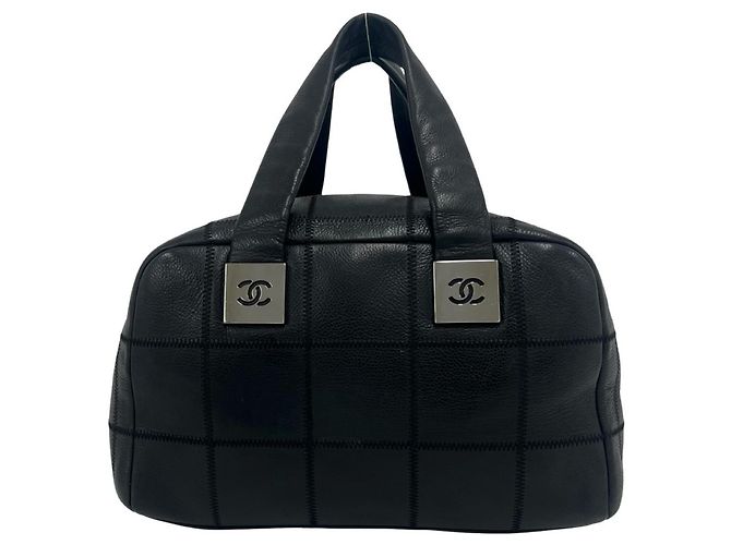 Timeless Chanel Mini Boston Tasche aus schwarzem Leder - Ansicht 3