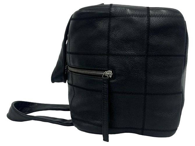 Timeless Chanel Mini Boston Tasche aus schwarzem Leder - Ansicht 5