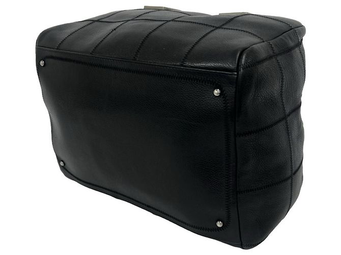 Timeless Chanel Mini Boston Tasche aus schwarzem Leder - Ansicht 8