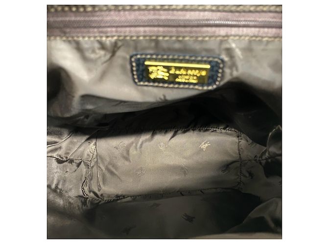Burberry Vintage Logo Canvas Leder-Rucksack Braun Schwarz - Ansicht 10