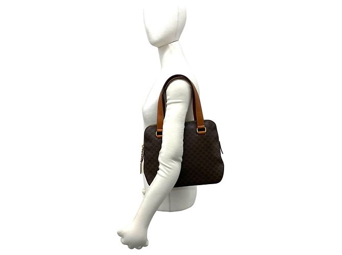 Céline CELINE Vintage Macadam Blazon Triomphe Pattern Handbag Brown - view 2
