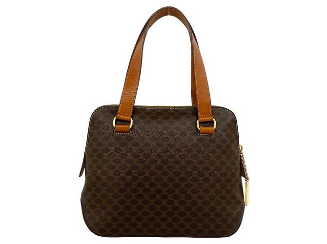 Céline CELINE Vintage Macadam Blazon Triomphe Pattern Handbag Brown - view 3