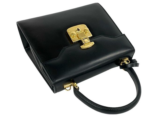 Borsa a tracolla 2-Way in pelle con logo e chiusura Old Lady Lock Gucci Nero - vista 4