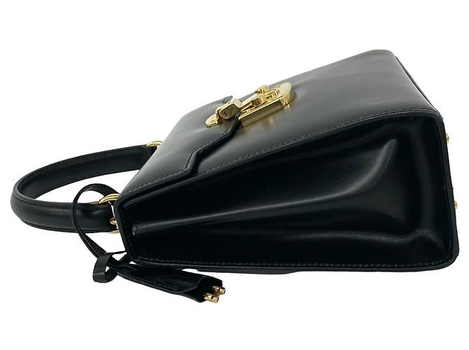 Borsa a tracolla 2-Way in pelle con logo e chiusura Old Lady Lock Gucci Nero - vista 5