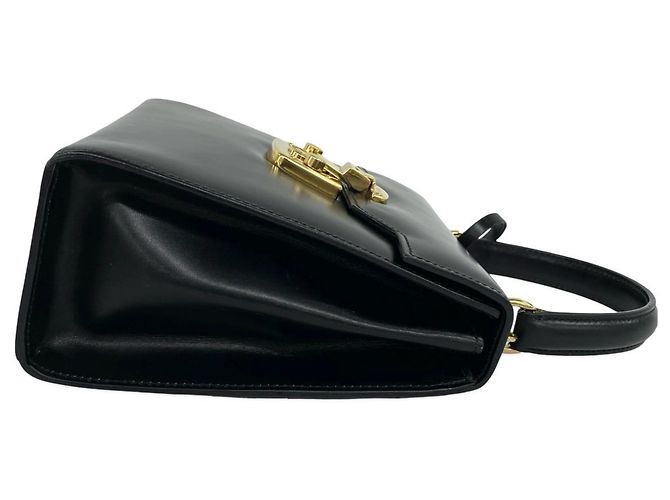 Borsa a tracolla 2-Way in pelle con logo e chiusura Old Lady Lock Gucci Nero - vista 6