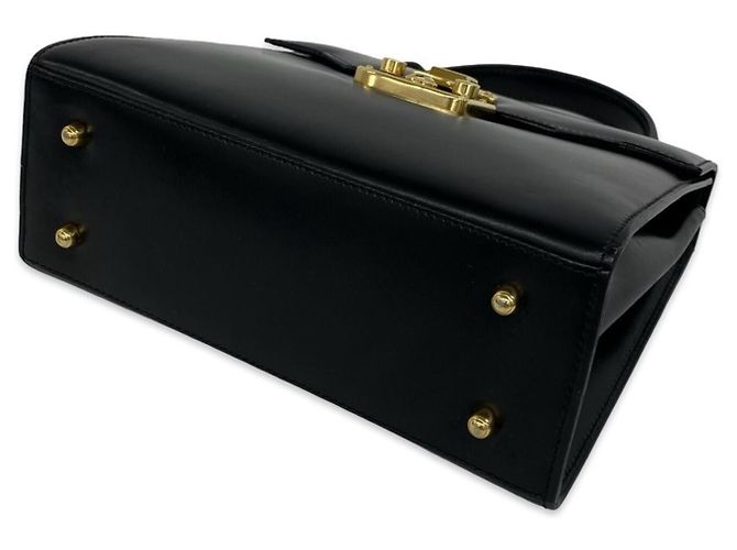 Borsa a tracolla 2-Way in pelle con logo e chiusura Old Lady Lock Gucci Nero - vista 8