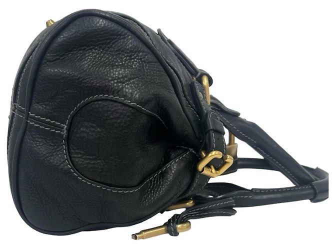 Chloé Paddington Logo Hardware Leder Handtasche Tote Bag Mini Boston Schwarz - Ansicht 6