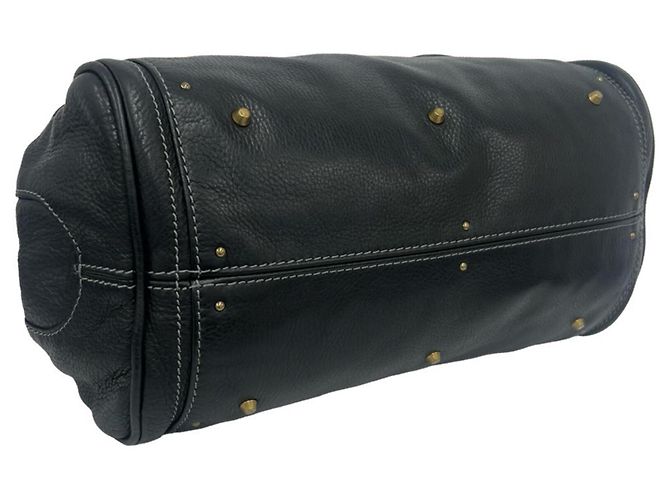 Chloé Paddington Logo Hardware Leder Handtasche Tote Bag Mini Boston Schwarz - Ansicht 7
