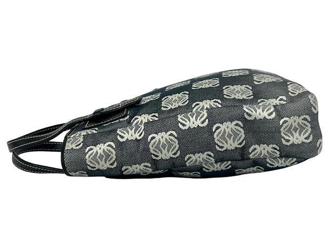 Mini mala tote Loewe Repeat Anagram em tela e couro Marrom Preto - vista 5