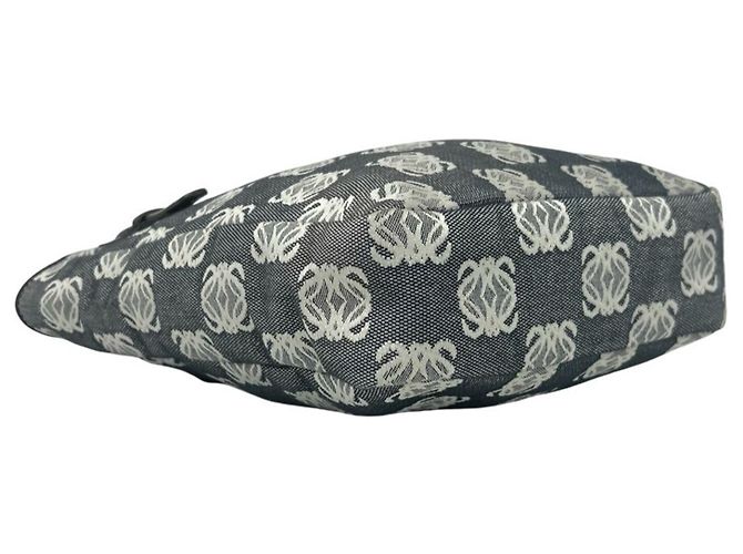 Mini mala tote Loewe Repeat Anagram em tela e couro Marrom Preto - vista 7