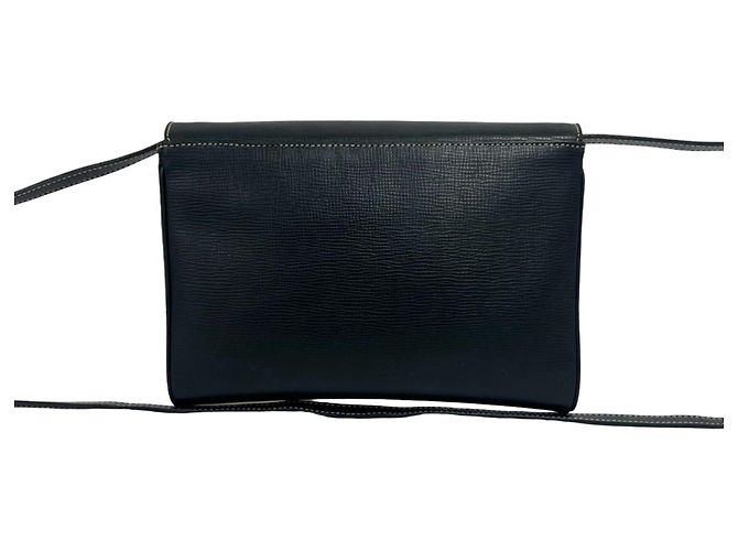 Céline Celine Vintage Circle Logo Hardware Leather Shoulder Bag Black - view 3