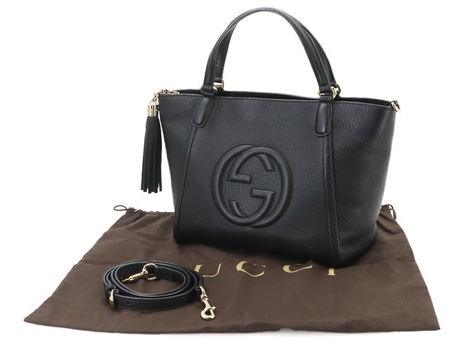 Borsa a Tracolla Tote Gucci Soho in Pelle Nera Nero - vista 2