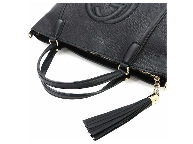 Borsa a Tracolla Tote Gucci Soho in Pelle Nera Nero - vista 6