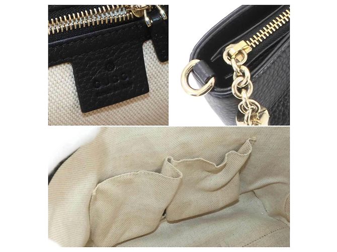 Borsa a Tracolla Tote Gucci Soho in Pelle Nera Nero - vista 8