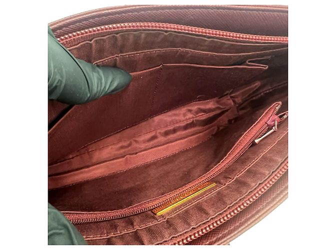 Borsa a tracolla Burberry Nova Check in tela e pelle Beige Bordò - vista 9