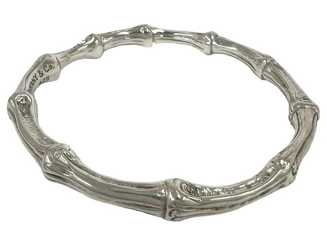Autre Marque Bracciale Rigido Tiffany Vintage Bamboo Argento - vista 4