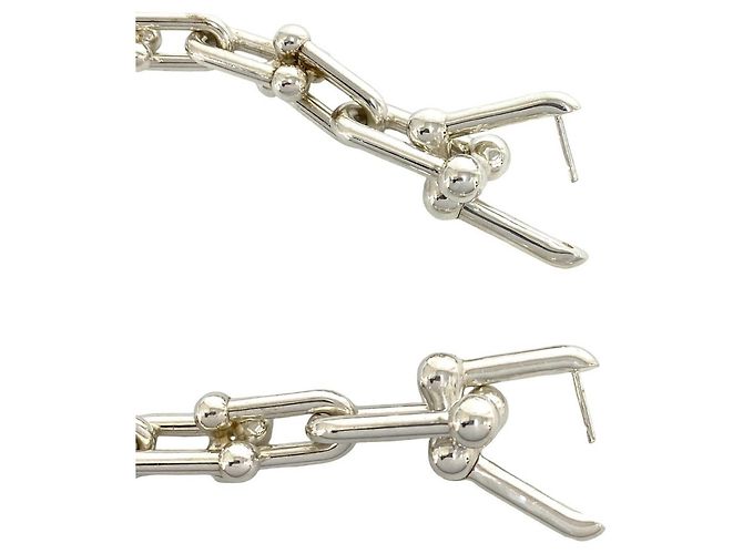 Autre Marque Tiffany HardWear Ohrringe mit abgestuften Gliedern Silber - Ansicht 7