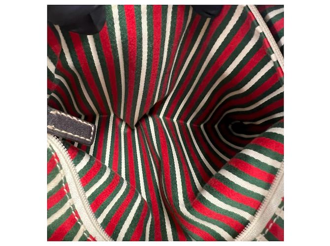 Borsa Tote a Spalla GUCCI in Tela e Pelle Marrone - vista 10