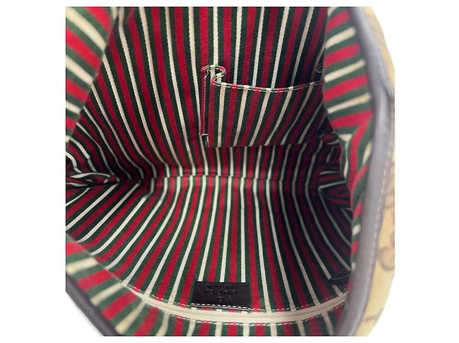Borsa Tote a Spalla GUCCI in Tela e Pelle Marrone - vista 9