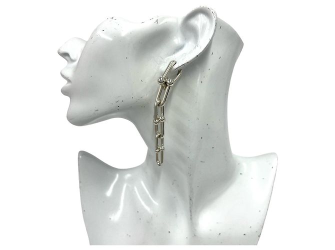 Autre Marque Tiffany HardWear Ohrringe mit abgestuften Gliedern Silber - Ansicht 2