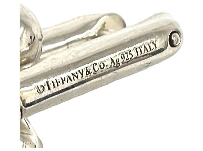 Autre Marque Tiffany HardWear Ohrringe mit abgestuften Gliedern Silber - Ansicht 3