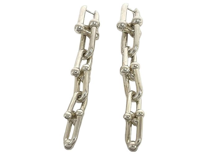 Autre Marque Tiffany HardWear Ohrringe mit abgestuften Gliedern Silber - Ansicht 6