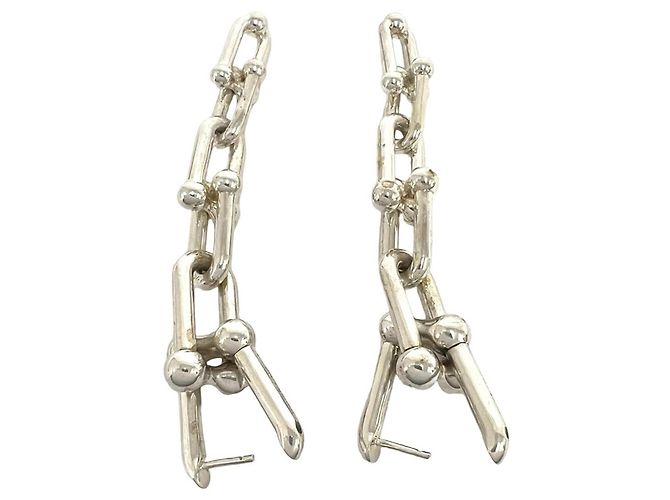 Autre Marque Tiffany HardWear Ohrringe mit abgestuften Gliedern Silber - Ansicht 7