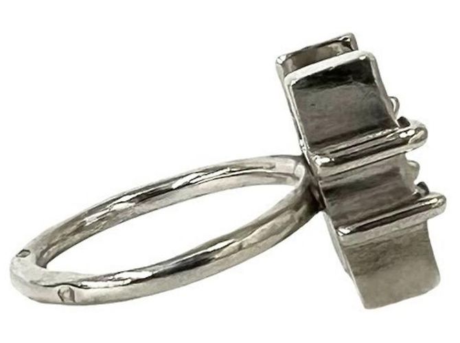 Hermès Hermes Vintage H Motif Band Ring Silber - Ansicht 5