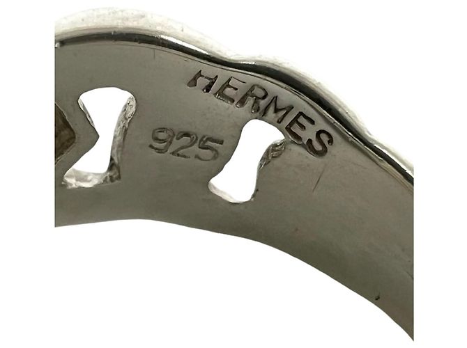 Hermès Hermes Vintage Boucles Sellier Silberbandring - Ansicht 3