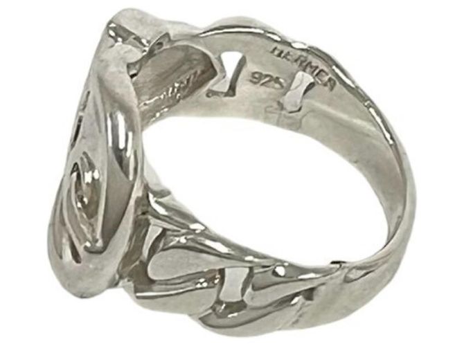 Hermès Hermes Vintage Boucles Sellier Silberbandring - Ansicht 4