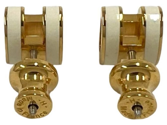 Hermès HERMES Mini Pop H Stud Earrings Golden Cream - view 6