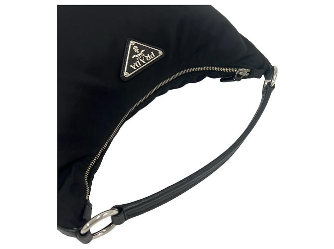 Saffiano Borsa a tracolla Prada con logo triangolare in metallo Nero - vista 4