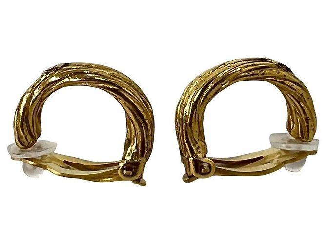Timeless Chanel Vintage Ohrringe mit Coco Mark Motiv Golden - Ansicht 4