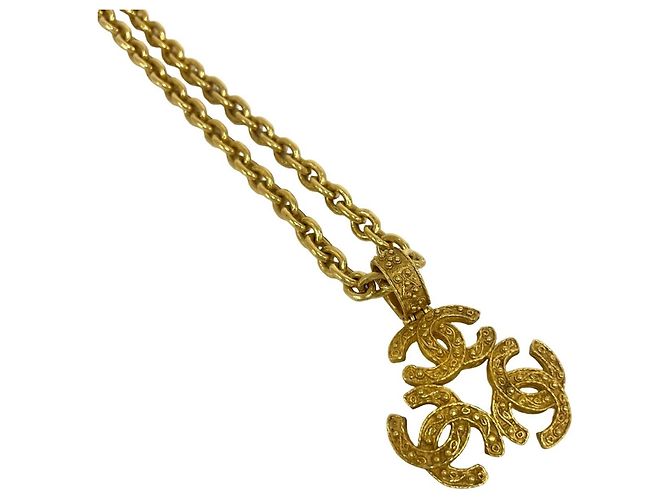 Chanel Vintage Triple Coco Motif Halskette Golden - Ansicht 4