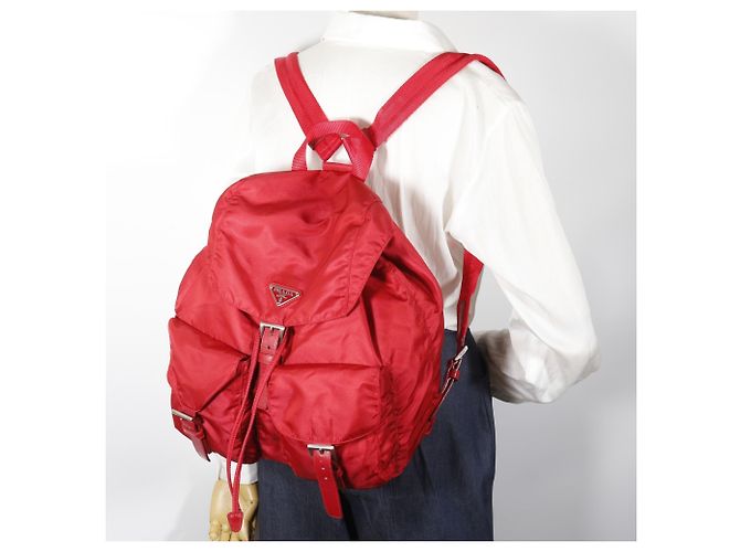 Zaino Prada in nylon rosso - vista 20