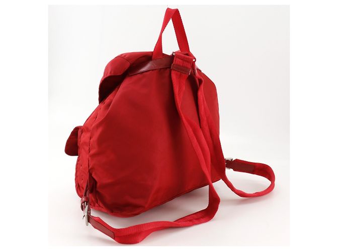 Zaino Prada in nylon rosso - vista 3