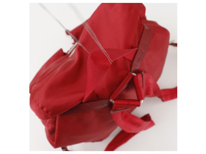 Zaino Prada in nylon rosso - vista 5