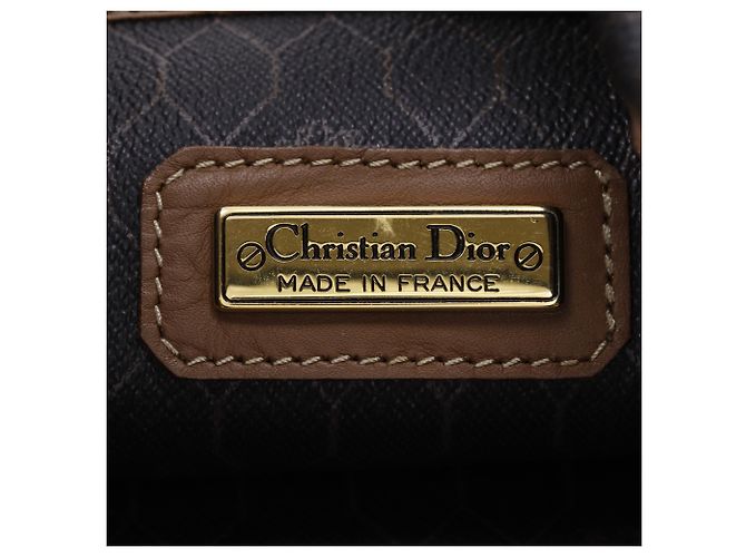 Borsa Boston Christian Dior in PVC marrone - vista 17